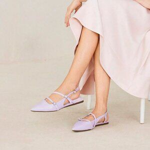 Lilac Purple Sexy Women's Pointed Toe Slingback Flat